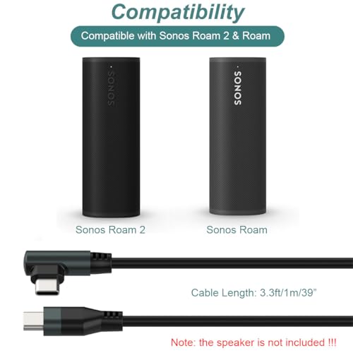 Kissmart Charging Cable for Sonos Roam 2/1, Replacement USB Charger Power Cable Cord for Roam Speakers (3.3ft/1m) (1)