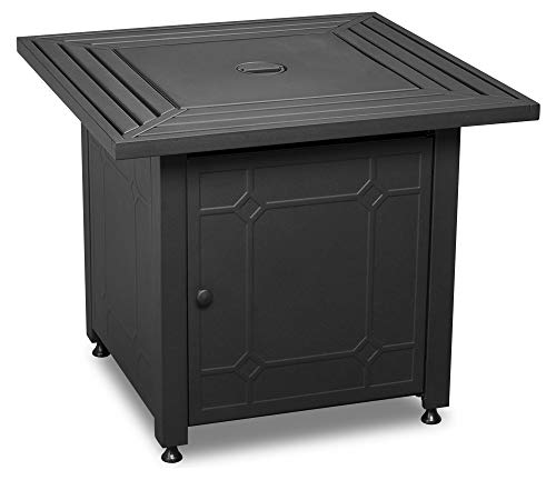 Endless-Summer-GAD15257SP-30-in-Square-Gas-Pit-with-Steel-Mantel-Fire-Table-One-Size-Black