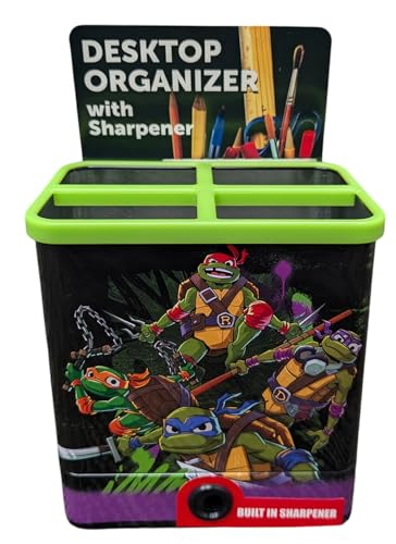 Image of Tin Organizer with Sharpener at Bottom, TMNT