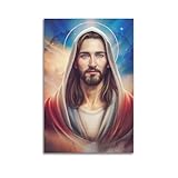OKNGB Christliches Jesus-Poster, 5 Stück, dekoratives Gemälde, Leinwand, Kunstbild, 30 x 45 cm