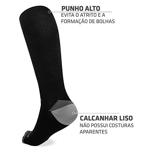 Meia Cano Longo de Compressão Solid Muvin - Preto - 40 a 43