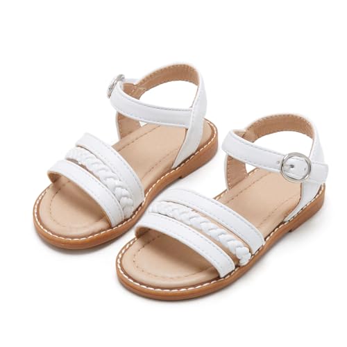 Image of ESTINE Toddler /Little Kid Girls Dress Cross Strappy Open Toe Sandals Princess Flats Summer Flower Girl Shoes