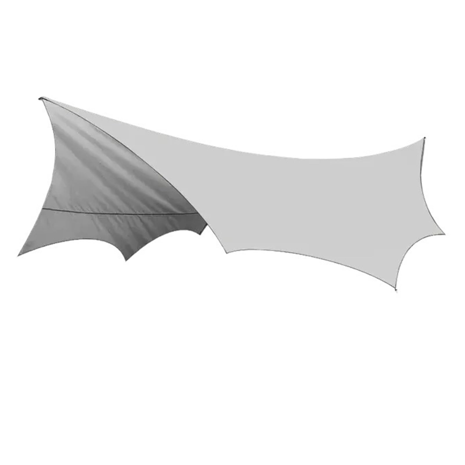 Tent tarp 5.1x5.1m Large Camping Tarp Waterproof Octagon Butterfly Outdoor Sun Shelter Awning Tent Shade Sunshade Beach Tourist Canopy(Light grey)