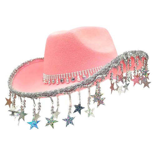 Chapeau de cowgirl pour fille avec pompons étoile style occidental
