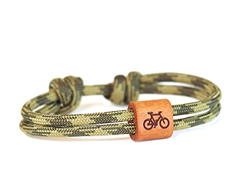 Armband aus Segeltau mit Holzdekoration