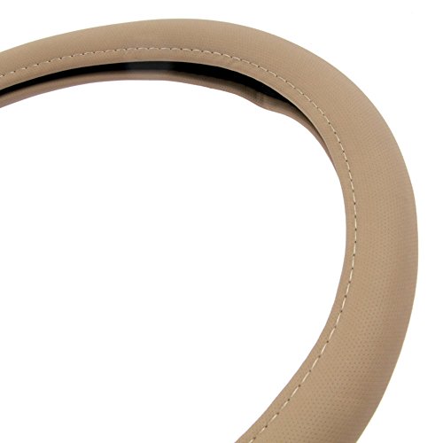 BDK Ergonomic Soft Grip Steering Wheel Cover - Sporty Leather Grip for Standard Size Wheels 14.5-15 inch Beige by BDK - Image 6