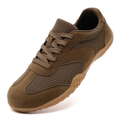 Image of Men's Barefoot Shoes Slip On Walking Tennis Sneakers for Men Zero Drop Sole Minimalist Running Shoe Lightweight Gym Workout Casual Fitness Brown C US 11