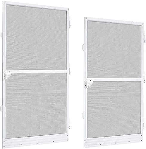 NAIZY Porte Moustiquaire Alu pour Porte jusqu'à 120 x 240 cm - Blanc
