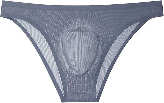 Men's Briefs Seamless Ice Silk Breathable Transparent Ultra-Thin Underpants Sexy Elastic Waist Bikini Underwear