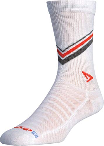 Drymax Extra Protection Hyper Thin Running Crew (White/Gray & Orange Stripes, Medium)