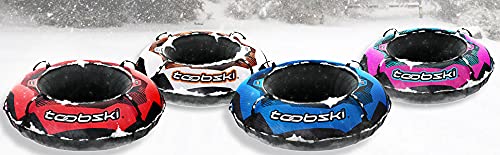 Toobski 109 Slopemaster Snow Tubes For Sledding Heavy Duty | Inflatable Tube | Snow Tubes Sled – 50 Inch Cover (Red & Black) #TOP5