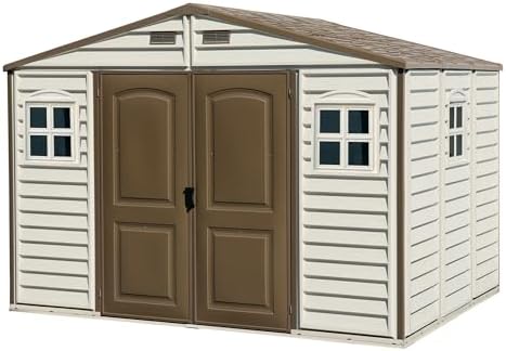 Duramax WoodSide 10 x 8 (7.64 m²) Abri de jardin en plastique ave...