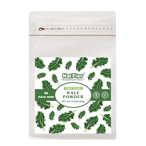 Nat Flav 100% Pure Kale Powder | 10.5oz (300g) | No Sugar Added | Gluten-Free & Additives-Free | Non-GMO |100 Servings