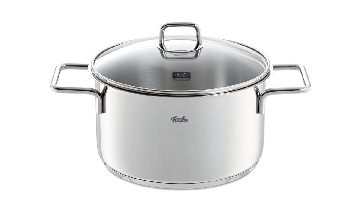 Fissler LumiTherm Edelstahl-Topfset 5-teilig – Made in Germany, polierter 18/10 Edelstahl, Glasdeckel, Superthermic Boden, Messskala, Induktion
