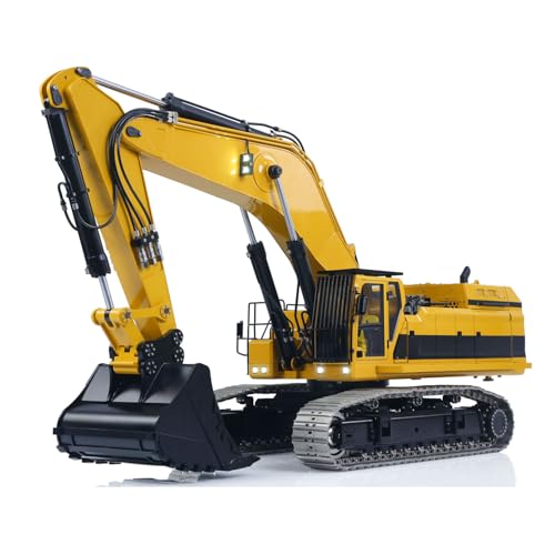 Image of 55KG! 1 /12 Metal Remote Control Hydraulic Tracked Excavator 395F RC Digger 2830 Brushless Motor Dual Pump System Radio Hobby Grade Model for Ages 14+(Light Yello and Black)