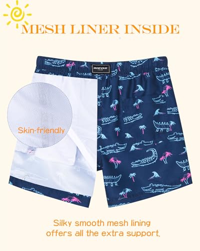 Image of SURF CUZ Surfcuz Little Boys Swim Trunks UPF 50+ Toddler Beach Shorts Swimsuit Kids Quick Dry Swimwear