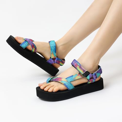 Image of Sport Walking Water Sandals for Women with Arch Support & Adjustable Straps Platform Sandals Women Height Increase