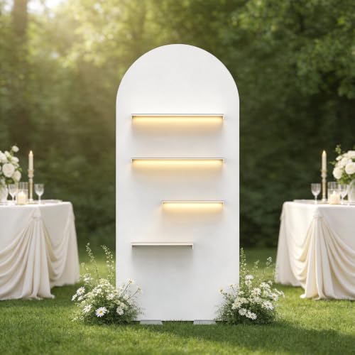 6FT Champagne Wall Holder with LED Light, Party Birthday Event Décor, Arch