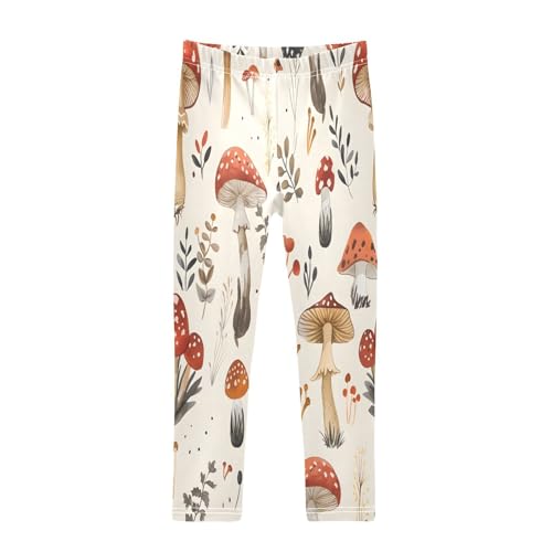 Bolaz Toddler Girls Leggings Printed Yoga Pants Leggings Mushroom Cute Fall for Kids