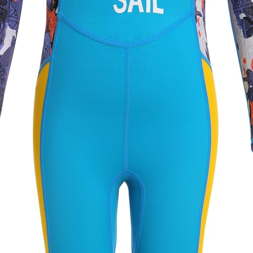 Image of OBEEIIOBEEII Kids Full Body Swimsuit Boys Girls Long Sleeve Rash Guard Swimwear One Piece Bathing Suit Surfing Suit