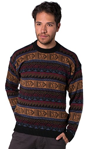 Gamboa Alpaca Sweater for Men Light and Softness Wool Pullover Crewneck Knitted Fall Winter Sweaters Dark Grey