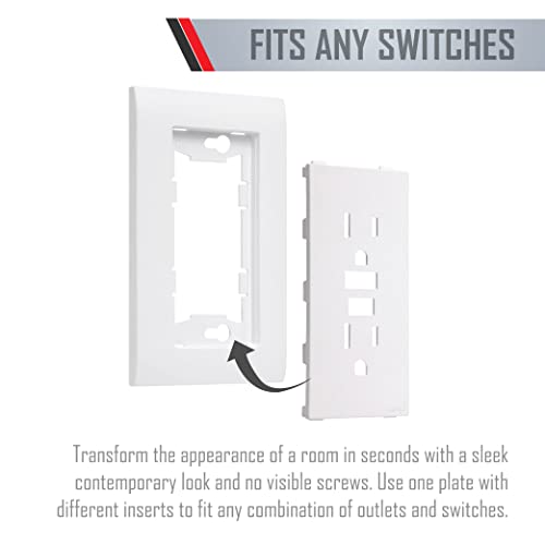 Taymac A54W Allure Nonmetallic Wallplate With Different Gfci Insert, White #TOP4