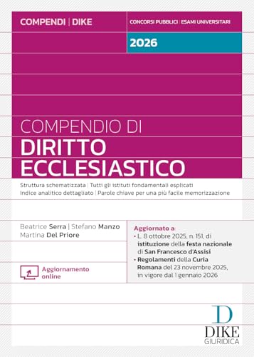 Compendio di diritto ecclesiastico 2026. Con aggiornamento online