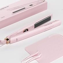 مكواة فرد الشعر من الحديد المسطح LENA H2 Curling Wand and Curler 2 في 1 مع طلاء التيتانيوم، قفل Satefy، مضاد للحرق، 12 درجة حرارة قابلة للتعديل وجهد مزدوج لجميع أنواع الشعر
