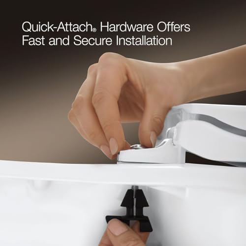 image for Kohler 20111-0 Brevia Round Toilet Seat, with Grip-Tight Bumpers, Quie