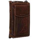 STILORD 'Sarah' Bolso de Cuero con Compartimento para el teléfono móvil Bolso de Hombro Ajustable de Cuero Genuino Bolso Crossbody para Mujeres, Color:luino - marrón
