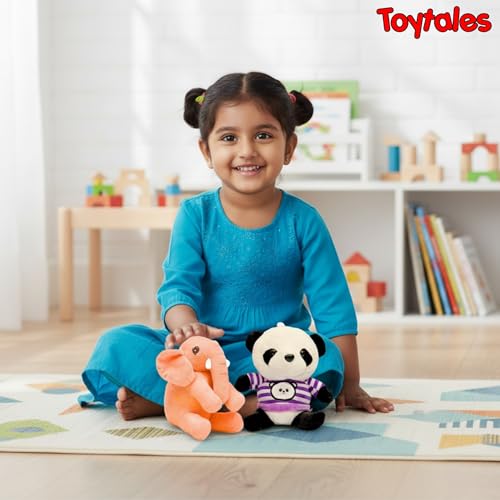Image of TOYTALES Soft Toys Combo Pack Missy Elephant & Thug Panda Plush Toy Set for Kids, Cute Stuffed Animal Toys for Girls & Boys, Baby Gift Set (Pack of 2)