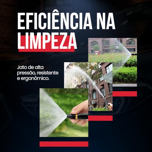 Bico De Mangueira Esguicho Alta Pressão 3 Em 1 + Conector, Bocal de Mangueira Alta Pressão, Pulveriz