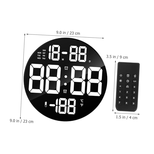 Horloge murale numérique LED télécommande grand écran date température bureau - 6