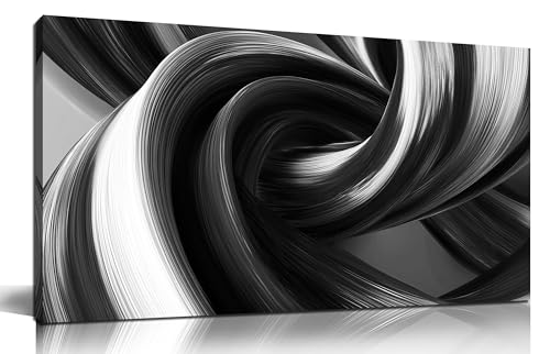 CIRABKY Abstract Canvas Wall Art for Living Room Black and