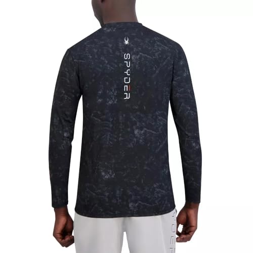 Spyder Men’s Rash Guard, Breathable Fabric, Quick Dry, 50+ UPF Protection (US, Alpha, Medium, Regular, Regular, Black)2