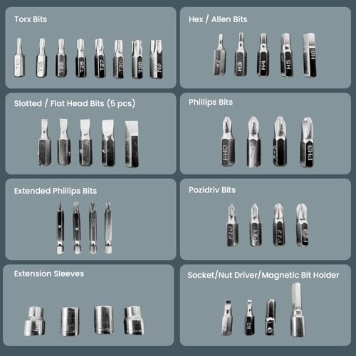 Image of Lifelong 105 Pcs Electric Cordless Screwdriver Kit | Precision Mini Screwdriver | Forward-Reverse Function | Mobile & Laptop Repair Kit | Adjustable Torque | 1600mAh Battery | CR-V Bits | USB-C Cable
