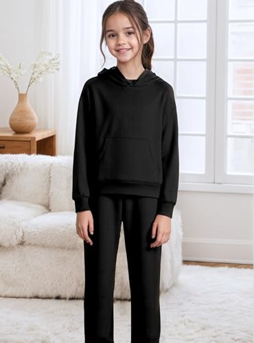 SELINK Kids Sweatsuit for Girls and Boys 2 Piece Tracksuit Set with Hooded Sweatshirt and Jogger Sweatpants2