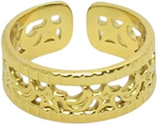 Stainless Steel Ring With Special Design For Girl - Gold - 158 - Free Size