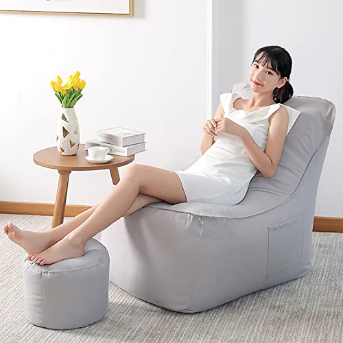 Sillón Puff (sin Relleno), sofá Perezoso para niños y Adultos, Forro para Sala de Estar y Dormitorio, Gris Claro, 90 x 75 x 85 cm