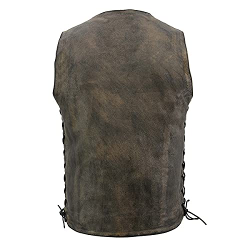 Milwaukee Leather Distressed Brown Vest