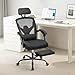 Sweetcrispy Office Computer Desk Chair, Ergonomic High-Back Mesh Rolling Work Swivel Chairs with Wheels, Comfortable Lumbar Support, Comfy Arms for Home, Bedroom, Study, Student, Black