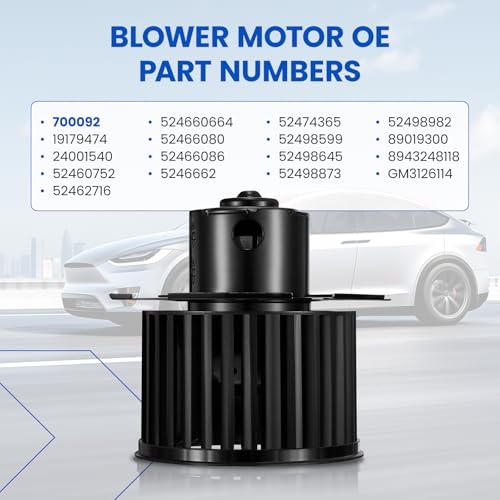 Image of HVAC Blower Motor 700092 Compatible with Chevy 96-05 Astro, 95-02 Blazer, 94-04 S10, Compatible with GMC Safari Jimmy Sonoma Blower for GM3126114 8943248118 A /C Blower Motor Assembly