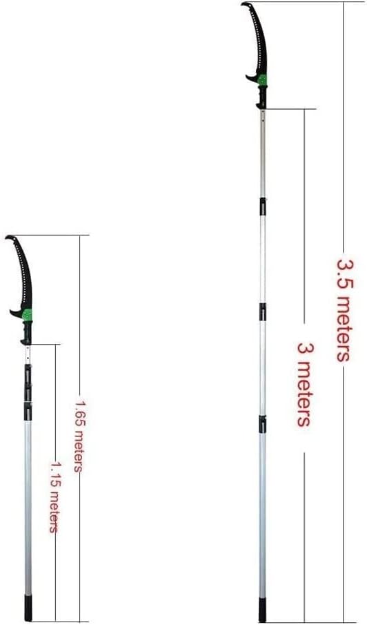 Telescopic Pole Saw 11.5FT/3.5M Pruning Saw with Curved Tree Saw Extendable Telescopic Rod Saw for Pruning and Trimming Branches Cutting Leaves Landscaping Fruit Tree Saw Gardening Tool
