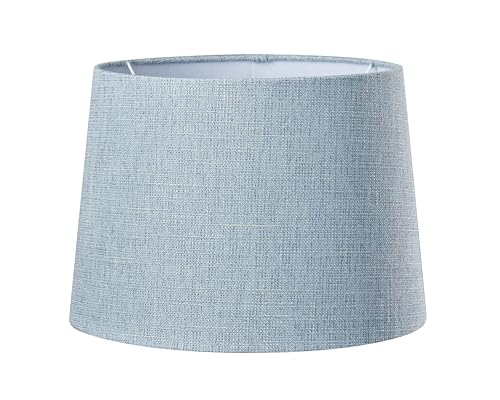 Adesso SH0034 White Uno Fitter Light Blue Textured Tapered Drum Shade cover