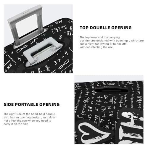 VOSERY Travel Luggage Cover - I love Math Washable Suitcase Covers Protector Fits 18-32 Inch Luggage3