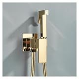 Vannes de robinet Bidet Robinet en laiton Fauce de douche Robinet Machine de lave-linge Bélangeur Hot and Cold Boucheur Square Pulporat de tête robinet de toilette (Couleur: Or)