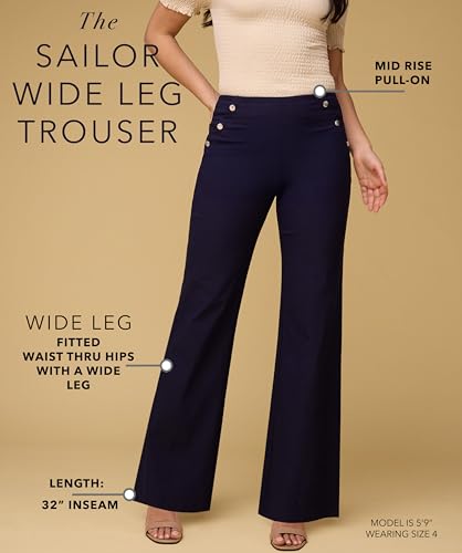 Rekucci Women's Comfort Wide Leg Pull-On Pant4