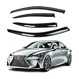Sunwei Fits for Lexus IS250 2006-2012 Side Window Vent Visor Sun Rain Deflector Guard, Black (05 0612)