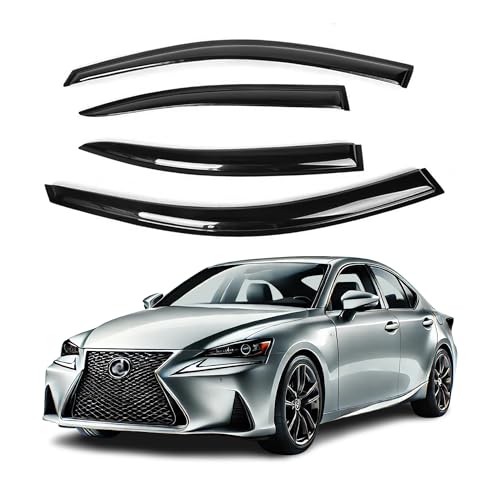 Compatible con Lexus IS250 2006-2012, visera de ventilación lateral para ventana lateral, protector deflector de lluvia