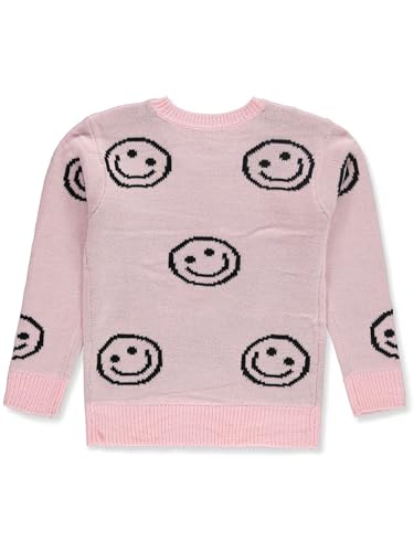 Pink Angel Girls' Allover Smile Sweater - Pink/Black, 3t2